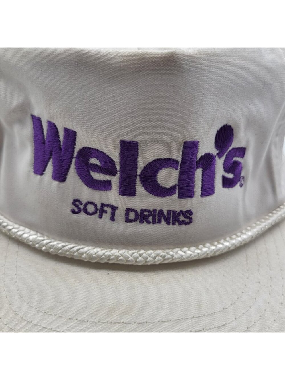 VINTAGE Welch's Soft Drink Hat Cap Snapback Embroidered Retro advertising